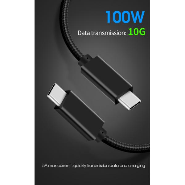 Picture of USB3.1 Gen2 cable 10Gbps 100W（Nylon jacket）